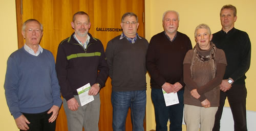 Ehrungen beim Kneippverein Grünberg (von links): Winfried Nau, Artur Sommerfeld, Walter Brück, Erhard Müller, Marie-Luise Dörr, Andreas Wilm (Bilder: Golz)